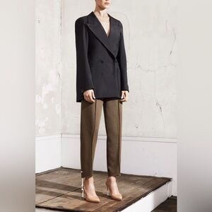 Maison Martin Margiela x H&M Black Double Breasted Blazer w/ Prominent Shoulder